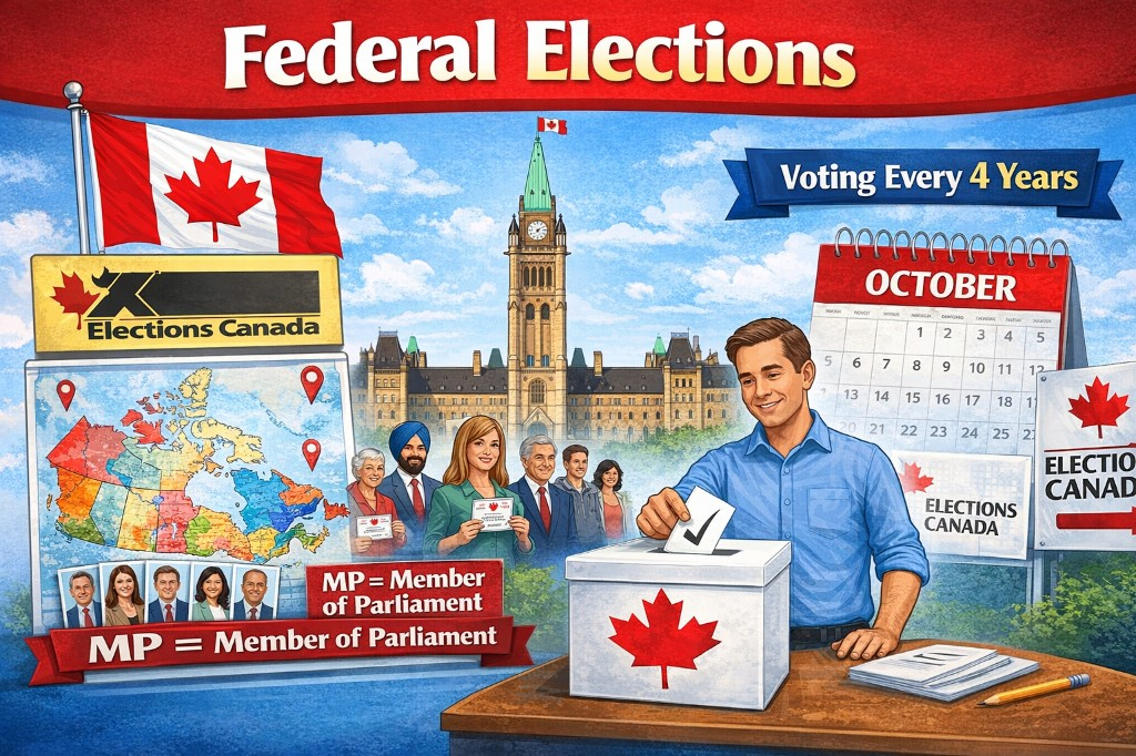 Federal Elections in Canada — voting, Parliament Hill, Elections Canada
