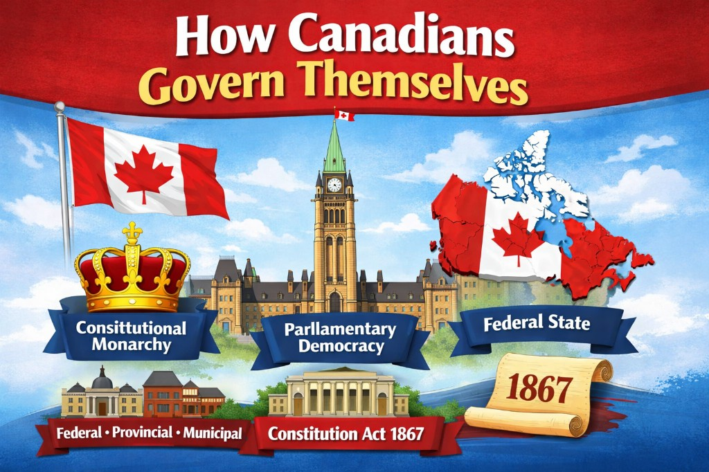 How Canadians Govern Themselves — Peace Tower, Crown, Constitution Act, Parliament