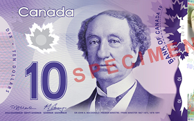 The face on the $10 bill — Important People, Canadian citizenship test flashcard