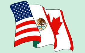 3 members of NAFTA — Economy, Canadian citizenship test flashcard