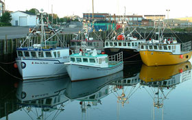 What are the main industries of Nova Scotia? — Economy, Canadian citizenship test flashcard